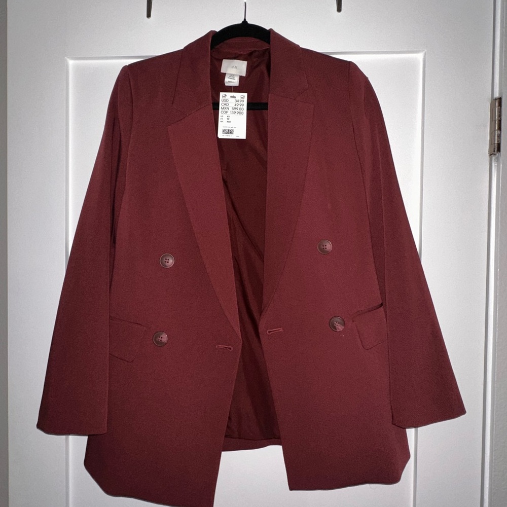 H&M Women's Burgundy Blazer
